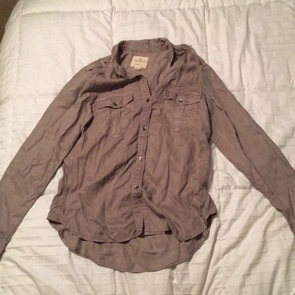 nude button up shirt